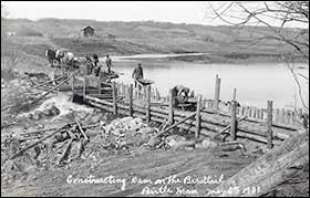  Constructing the dam on the Birdtail 1931